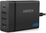 CHOETECH 4 Port 72W USB-PD Charger, Slim 10W Wireless Charger & 1.2M USB-C Cable $44.99 US (~$64.31 AU) Delivered @ Choetech