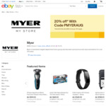 20% off @ Myer on eBay (Maximum $500 Discount, up to 3 Transactions)
