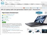 Dell XPS 15 $786, i7-2630QM CPU, 4GB RAM, after 10% Coupon Discount (and No on Call Help)