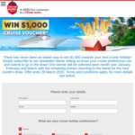 Win 1 of 3 $1,000 Cruise Vouchers from Cruise Guru