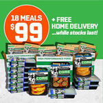 18x Meals (Ultimate Performance Pack) $99 ($5.50 Each) Free Delivery @ CORE Powerfoods