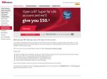 Free $50 from Westpac when you open a BT Super for Life account 