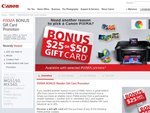 Buy Selected Canon Pixma Printer Get $25 or $50 Gift Card