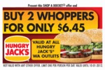 Buy 2 Whoppers for Only $6.45 - Hungry Jacks WA