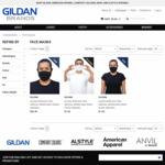Gildan Everyday 2-Ply, 100% Cotton, Adult Face Masks - 3 Pack Black or White for $1.65 + ~$10 Shipping @ Gildan Brands