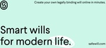 Free Will: Write Your Bespoke Will Online, Have It Checked by Legal Advisors, Print and Sign @ Safewill, Sponsored by UNICEF
