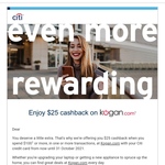 $25 Cashback on $100+ Spend at Kogan.com via Citi Credit Card