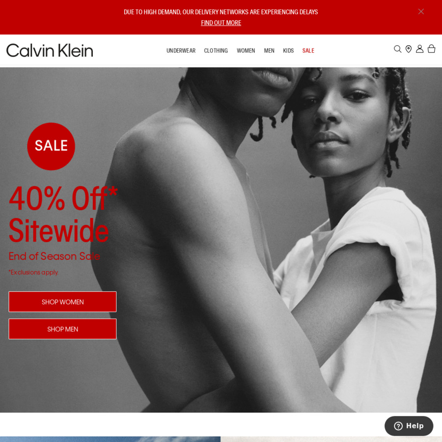 40% off Storewide (Exclusions Apply) + $ Delivery ($0 with $100 Order)  @ Calvin Klein - OzBargain