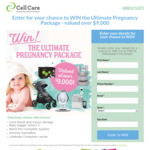 Win a Pregnancy Package (Cord Blood and Tissue Storage, Pram, Baby Monitoring System & More) Worth over $9,000 from Cell Care
