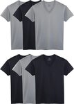 Fruit of The Loom Men's Stay Tucked V-Neck T-Shirt 6-Pack (Black/Grey) $52.97-$53.02 Delivered @ Amazon US via AU