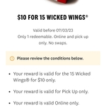 15 Wicked Wings For $10 (Online, Pick Up Only) @ KFC
