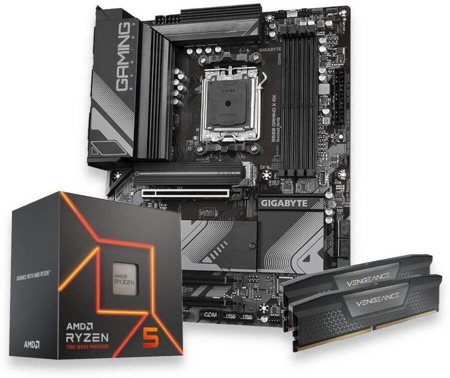 Ryzen 5 7600 + Gigabyte B650 Gaming X AX + Corsair Vengeance 2x16GB ...