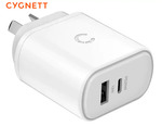 Cygnett PowerPlus 32W PD USB-C & USB-A Dual Wall Charger - White $16.20 (Was $27) + Delivery ($0 with OnePass) @ Catch