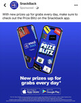 [iOS, Android] Prize Blitz Event: Free Prizes Including Free Giftcards & More (Daily, until 23/11/2023) @ Snackback App