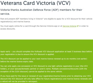 [VIC] $100 off Annual Light Vehicle Registration for Current & Past ADF Members @ VicRoads