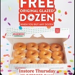 Buy One Dozen, Get One Dozen Original Glazed Doughnuts Free (In-Store Only) @ Krispy Kreme (Excl. SA)