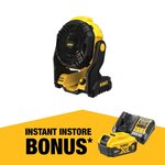 DeWALT 18V Cordless Portable Fan + Instant Bonus 5.0Ah Battery & Charger $149 in-Store @ Bunnings & Total Tools
