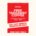 [VIC] Free Takeaway Coffee + 50% off Merch @ Inglewood Coffee Roasters (Mount Waverley)