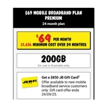 Telstra Mobile Broadband $69/Month 24 Months, Bonus $850 JB Hi-Fi Gift Card & Ring Battery Video Doorbell @ JB Hi-Fi in-Store