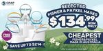 Select Fisher & Paykel CPAP Masks Discounted - $134.99 Delivered @ CPAP Online