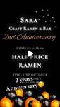 [VIC] Half Price Ramen. 27-31 Oct Lunch @ Sara Craft Ramen Bar, Melbourne