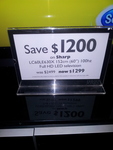 Sharp AQUOS 60" Full HD 100Hz LED LCD TV $1299 Save $1200 @ David Jones (LC-60LE630x)