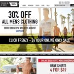 [Click Frenzy] 30% off Menswear till Midnight Tonight + 4 Dane Shorts (Underwear) for $49