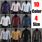 Men's Casual Slim Shirt Pure Color Long Sleeve 10 Colors 4 Size US $16.99 Free Shipping @ Aliexpress