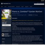 Sale of The Dead on US PSN E.g Plants Vs Zombies Garden Warfare PS4 $26.49/ PS+ $19.87