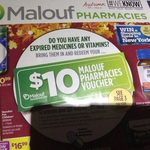 (QLD) Malouf Pharmacies - Bring in Your Expired Medicine or Vitamins, Get $10 Voucher