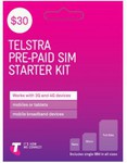Telstra $30 Prepaid SIM Starter Kit - $15 @ Dick Smith & Kmart