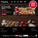 Any 3 Pizzas + 2 Garlic Breads & 2 1.25l Drinks from $34.95 – Pick up or Delivered @ Domino's