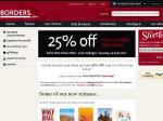 Borders 25% off Online Bookstore