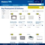 40% off All Switches and Points (Eg. HPM Double Powerpoint $7.77) @ Masters