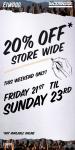 20% OFF Elwood Clothing This Weekend Only