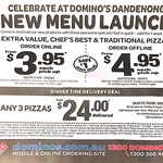 [VIC] Domino's Dandenong New Menu Launch Week - $3.95 Pizza's Pickup