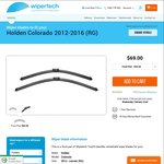 Wipertech Aeroflex Wiper Blades for Holden Colorado (Front Pair) $19 Delivered - Wipertech.com.au