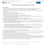 eBay 10% off $100+ Spend
