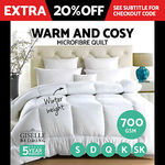 Winter Weight 700 GSM Microfibre Quilt, King Size $55.12 Delivered (Single to Super King Size Available) @ OzPlaza eBay