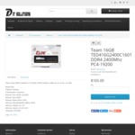 Team Group DDR4 2400MHz PC4-19200 16GB (16gbx1) DIMM 16-16-16-39 1.2v Elite - $165 Delivered @ DF IT Solutions
