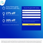 [NSW] AGL Electricity (25%) and Gas (20%) Discount Offer - Residential Customers