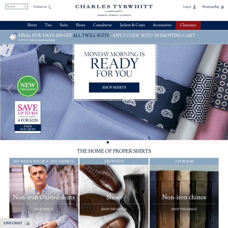 Charles Tyrwhitt: 15% off (Friday 15/9), 12% off (Saturday 16/9) or 10% ...