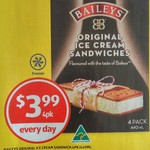 Baileys Original Ice Cream Sandwiches 4pk $3.99 @ ALDI