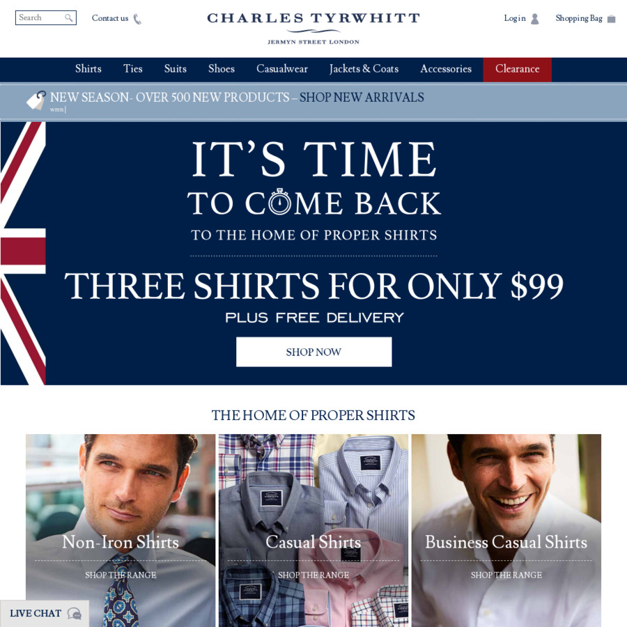 Charles Tyrwhitt - 3 Shirts for $99 + Free Delivery (for Orders $99 and ...