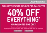 Jeanswest 40% off Everything for reward members
