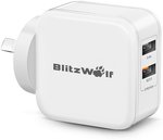 BlitzWolf Power 3S Tech 30W 2-Port QC3.0 + 2.4a Fast Charging USB Wall Charger: $16-$18 Shipped (Save $6) @ Rauhimoop Amazon AU