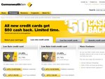 $50 Cash Back on New Credit Cards from Commonwealth Bank