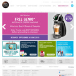 Free Nescafe Genio Coffee Machine (Valued at $179) with Purchase of 20 Boxes of Capsules ($169.80) @ Dolce Gusto