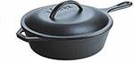 Lodge L8CF3 3.2 Quart Cast Iron Covered Deep Skillet with Handle, Black $36.51 + Delivery (Free with Prime) @ Amazon US via AU