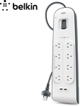 Belkin 8-Outlet & Dual USB Surge Protection Powerboard $20 + Delivery @ Catch